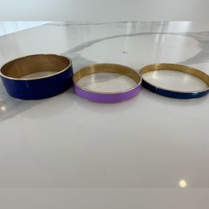J. Crew enamel bangle trio. 3 different widths and 3 different color.